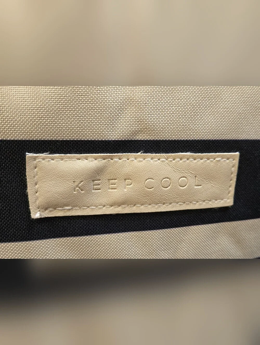 Keep Cool Shopping Cooler Tote Navy & Cream Striped XL Insulated